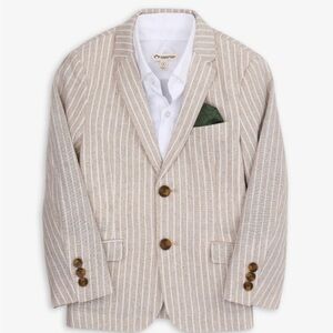 Sand Stripe Linen Sports Jacket